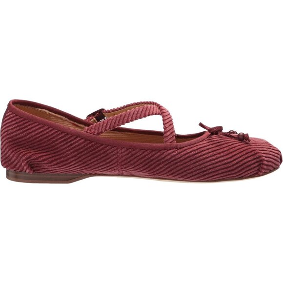 Circus NY by Sam Edelman Women's Spiced Plum Fabric Cross Strap Ballet Flat - Picture 6 of 7